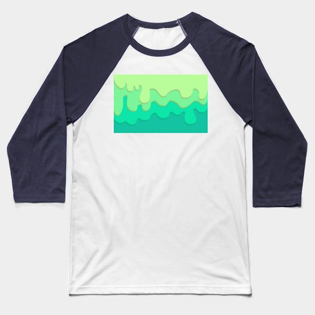 Mint colored background with waved pattern and gradient Baseball T-Shirt by Cute-Design